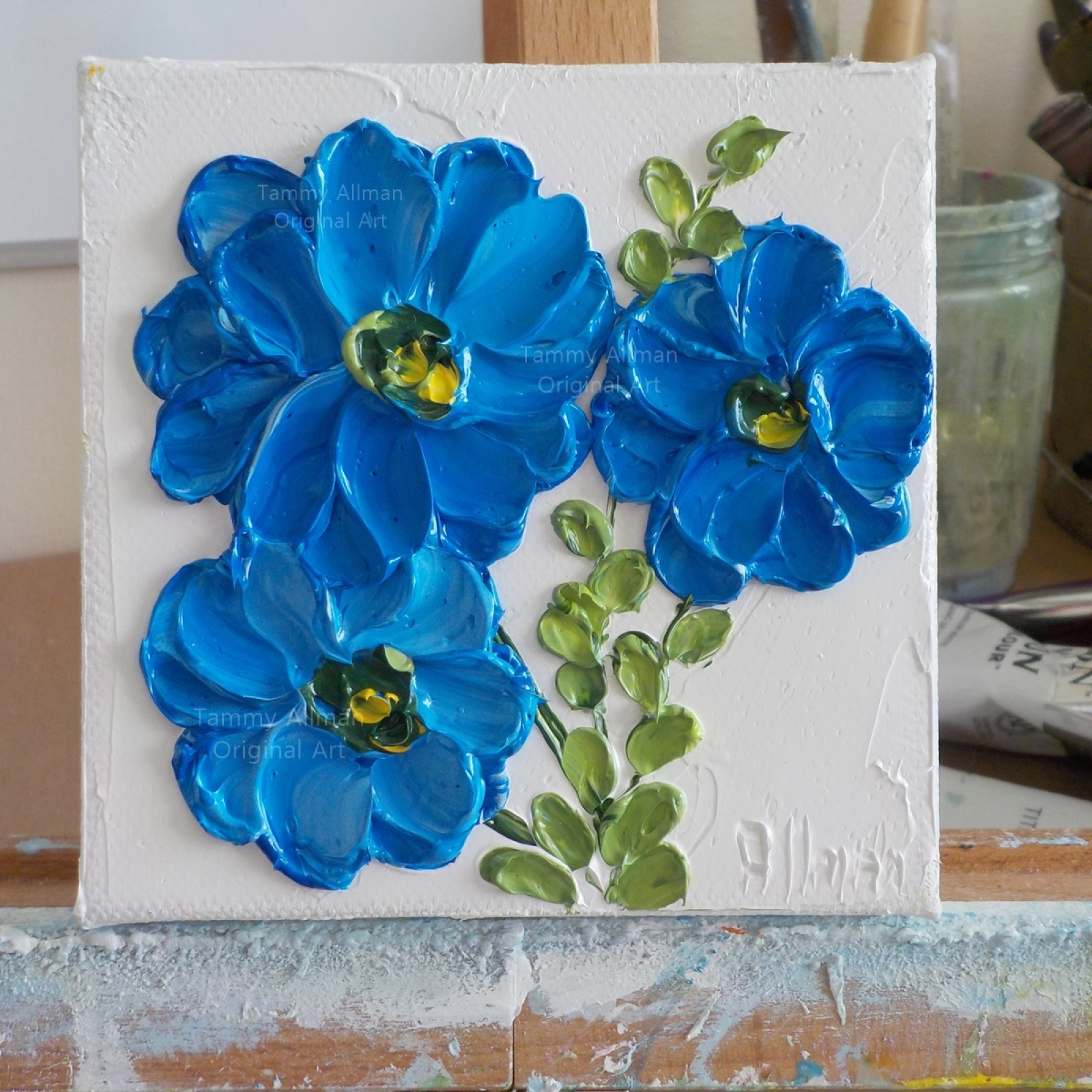 Clone of Custom Small 4x4 and 6x6 Hydrangea Impasto Oil Painting Mix and Match Minimalist Paintings for Wall Bridesmaid Gifts Nursery