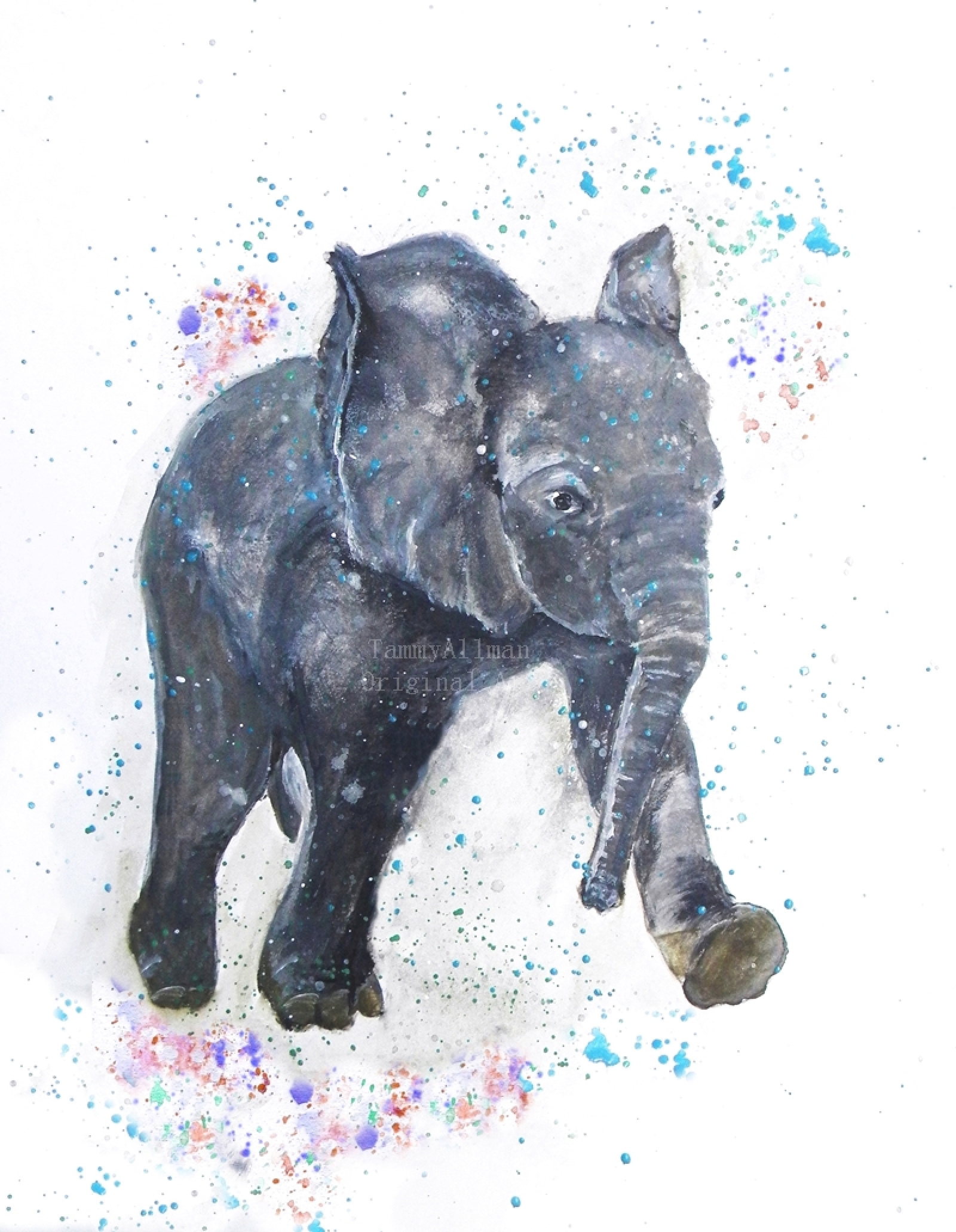 Elephant Watercolor Baby Elephant Watercolor Kenzie S Cottage