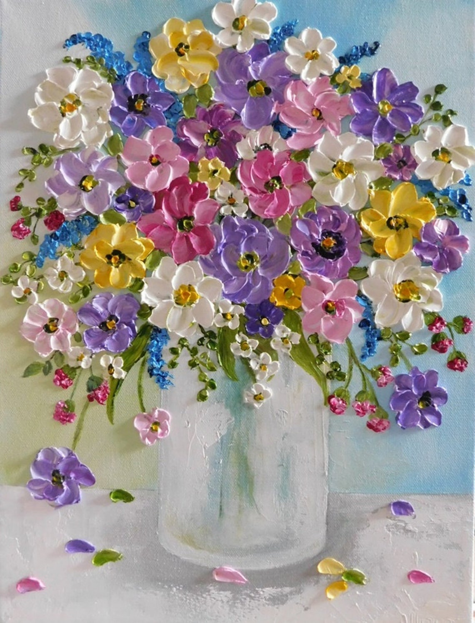 Wildflower Oil Impasto Painting | Kenzie's Cottage