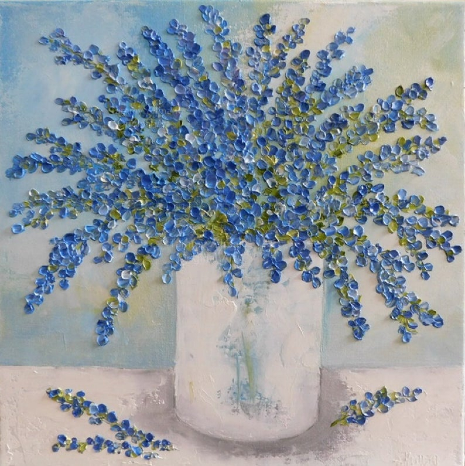 Custom Lavender Oil Impasto Original Painting Fresh Lavender