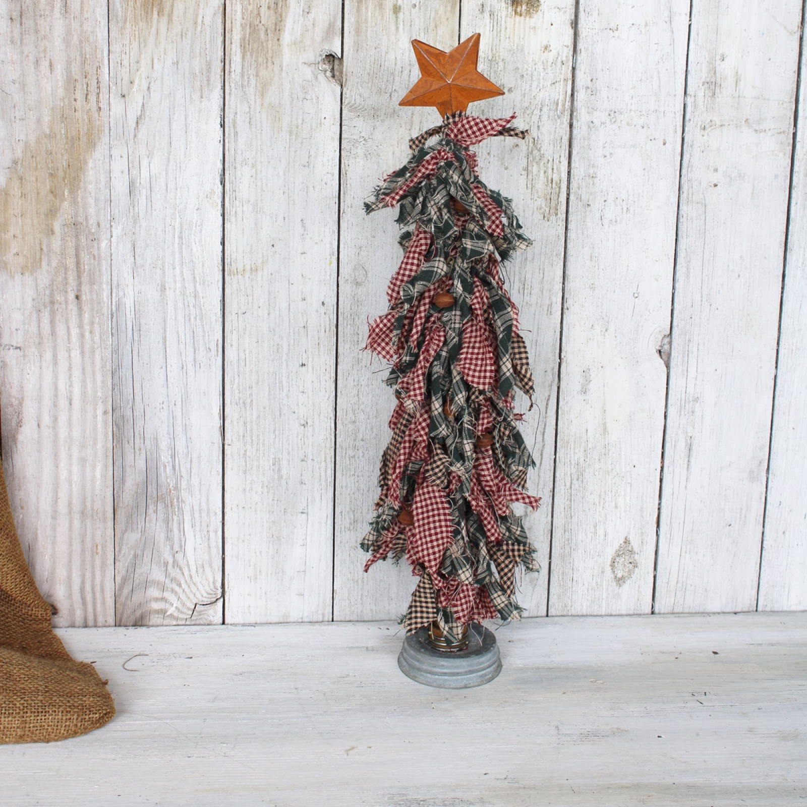 Primitive Rag Home Spun Rag Tree, | Kenzie's Cottage