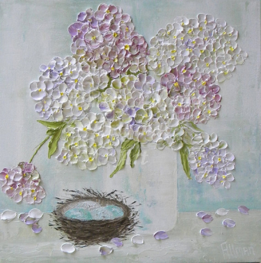 Hydrangeas and Bird Nest Artist Tammy Allman Hydrangeas and Bird Nest Artist Tammy Allman