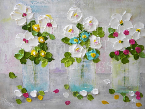 Three Vases Impasto Painting Three Vases Impasto Painting