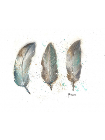 Original Watercolor Print, Watercolor Feather Painting, Feather Series Three Feathers, Turkey Feathers Original Watercolor Print, Watercolor Feather Painting, Feather Series Three Feathers, Turkey Feathers