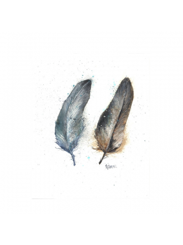 Original Feather Watercolor Print, Watercolor Feather Painting, Feather Series Two Feathers, Turkey Feathers Original Feather Watercolor Print, Watercolor Feather Painting, Feather Series Two Feathers, Turkey Feathers