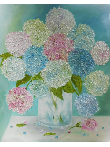 Oil Painting, Hydrangea Custom Painting, Hydrangea Art, Home Decor,