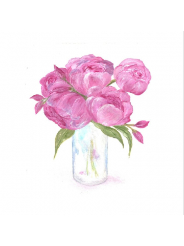 Original Peony Watercolor, Floral Vase Series, Pink Peony Original Watercolor Print, Watercolor, Pink Peony Painting, Original Peony Watercolor, Floral Vase Series, Pink Peony Original Watercolor Print, Watercolor, Pink Peony Painting,
