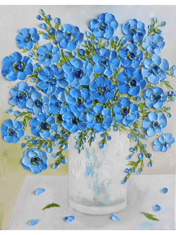 Custom Anemone Oil Impasto Original Painting, Choose your Color and Size, Anemone Flowers