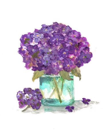 Original Watercolor Print, Floral Vase Series, Purple Hydrangea Original Watercolor Print, Hydrangea Painting, Original Watercolor Print, Floral Vase Series, Purple Hydrangea Original Watercolor Print, Hydrangea Painting,