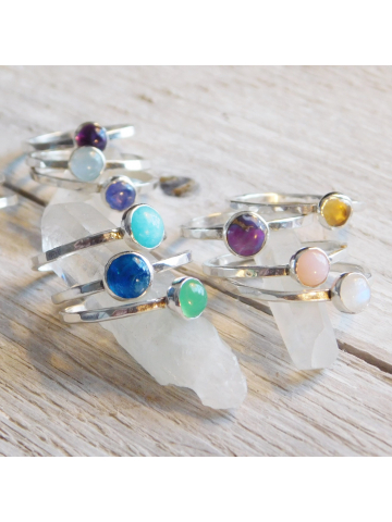 Gemstone Stacking Rings, Boho Rings, Choose Your Gemstone, 5mm Gemstone Stackable Ring