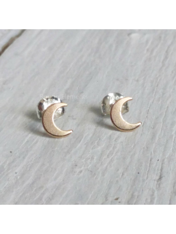 Tiny Cresent Moon 14kt Gold Filled Studs, Half Moon Studs,Celestial Earrings