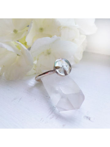 Sterling Silver Dandelion Ring, Make a Wish , Dandelion Stacking Ring