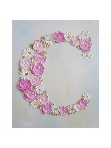 Nursery Initial Impasto Painting, Baby Name Letter Painting, Nursery Decor