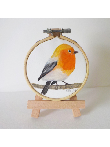 Embroidery hoop canvas watercolor painting