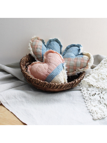 1950's Quilt Heart/Bowl Filler/Farmhouse Decor/ Cupboard Tuck 1950's Quilt Heart/Bowl Filler/Farmhouse Decor/ Cupboard Tuck