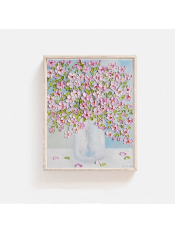 Cherry Blossom Oil Impasto Painting, Custom Painting, Choose your size