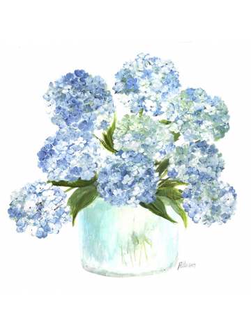Original Watercolor Hydrangea Series 1,  Blue Hydrangea Watercolor Print