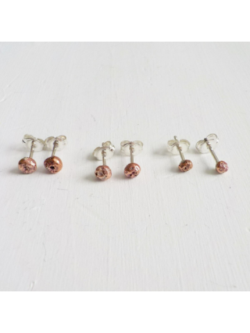 Moon Crater Pure Copper Studs, Ball Studs, Dot Studs, Tiny studs, Cartilage studs