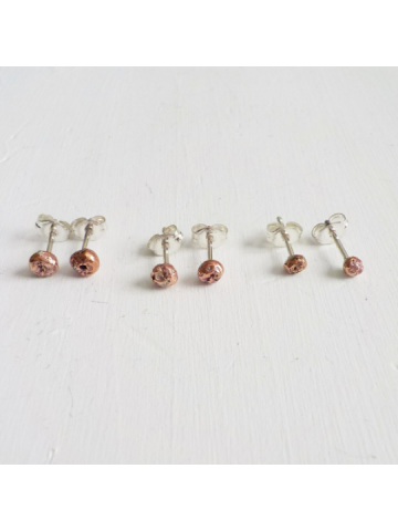 Moon Crater Pure Copper Studs, Ball Studs, Dot Studs, Tiny studs, Cartilage studs