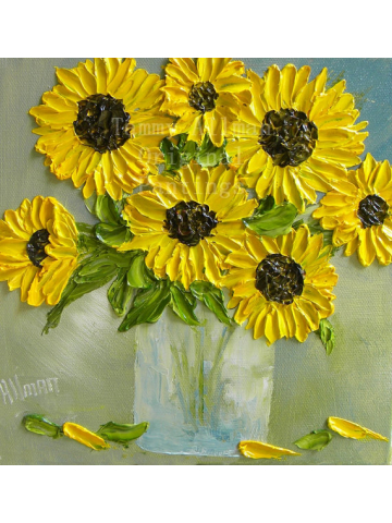 Fall Sunflower Oil Painting