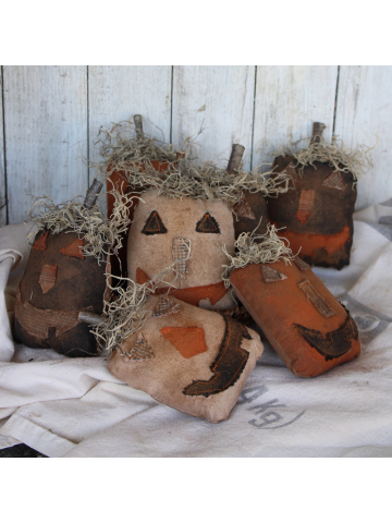 Primitive Halloween 6" x 4" Pumpkin Cupboard Tucks/ Pumpkin Bowl Fillers/ Jack O Lantern/Primitive Pumpkins