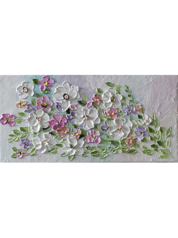 Oil Impasto "Pastels" Painting, Original Painting, Textured Flower Painting