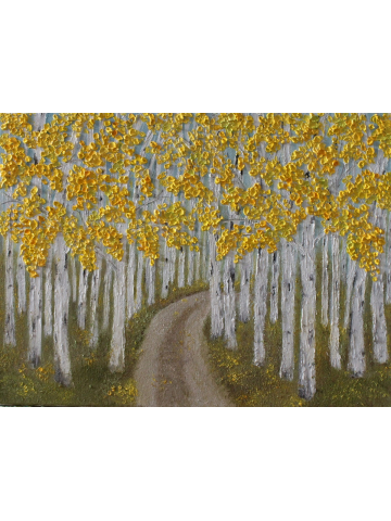 Aspen Birch Tree Custom Oil Impasto Painting, Birch Tree Landscapes Aspen Birch Tree Custom Oil Impasto Painting, Birch Tree Landscapes