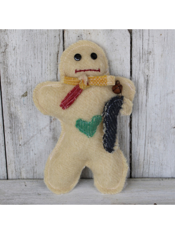 Vintage Pendleton Wool  Gingerbread Men Ornaments, Candycore Ornies, Gingerbread Bowl Fillers