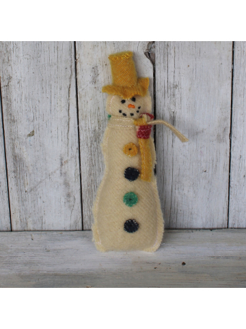 Top Hat Vintage Pendleton Wool Snowman, Snowman Ornaments, Vintage Christmas  Snowman