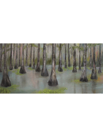 Fine Art " Down on the Bayou" Oil Painting, Bayou Landscape Painting, Low Country