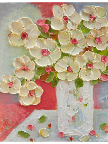 Melon Abstract Oil Impasto